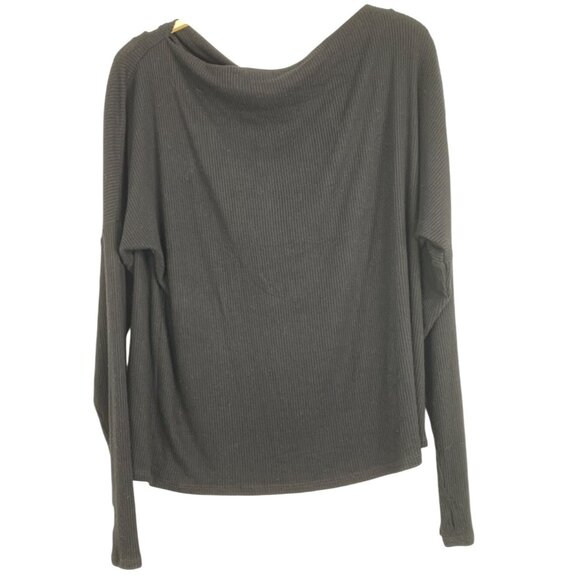 Rare Michael Lauren Santos Black Long Sleeve Drop Shoulder Sweater L RDD10470 - Picture 8 of 10